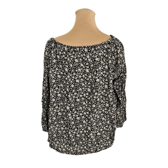 Denim & Supply Ralph Lauren Black and White Floral Blouse Sz S - Picture 5 of 6